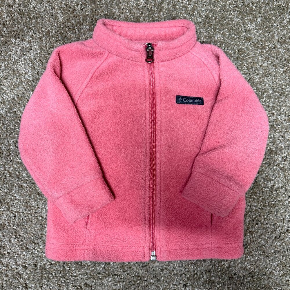 Columbia Benton Springs Fleece Jacket Toddler Girls 6-12 Months Pink Mock Neck